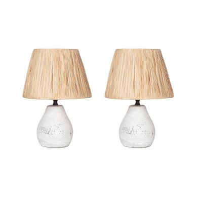 Lot De 2 Lampes à Poser En Céramique Blanche Arwadito Lot De 2 Lampes à Poser En Céramique Blanche Arwadito