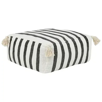 Coussin De Sol 45 X 45 Cm Blanc Et Noir Ashti