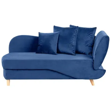 Méridienne Côté Droit En Velours Bleu Meri Ii Méridienne Côté Droit En Velours Bleu Meri Ii