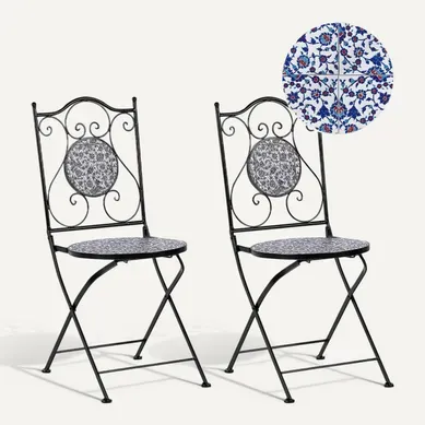 Chaise De Jardin Set De 2 Métal Noir Camprena Chaise De Jardin Set De 2 Métal Noir Camprena