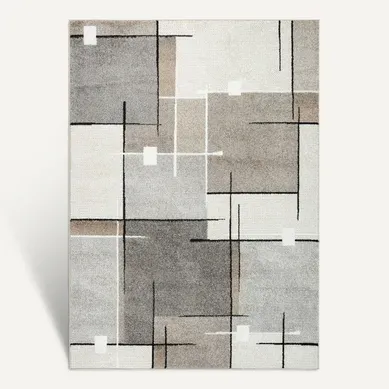 Tapis Pearl Moderne Salon Découpe Contour, Beige, 140x200 Cm