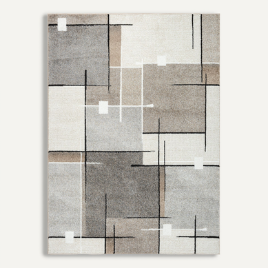 Tapis Pearl Moderne Salon Découpe Contour, Beige, 160x220 Cm