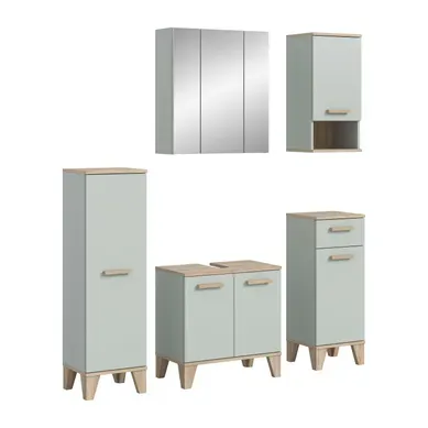 Ensemble De Salle De Bain 5 Pièces Star (lxhxp : Env. 158x190x34 Cm), Coloris Vert Clair Ensemble De Salle De Bain 5 Pièces Star (lxhxp : Env. 158x190x34 Cm), Coloris Vert Clair