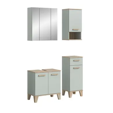 Ensemble De Salle De Bain 4 Pièces Star (lxhxp : Env. 109x190x34 Cm) , Coloris Vert Clair Ensemble De Salle De Bain 4 Pièces Star (lxhxp : Env. 109x190x34 Cm) , Coloris Vert Clair