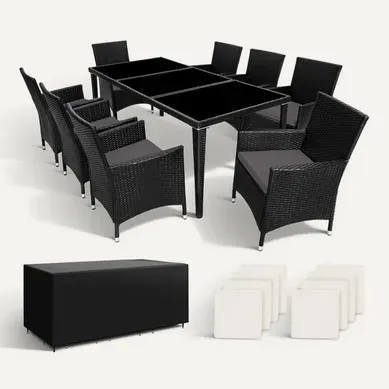 Salon De Jardin Noir 59 X 57 X 86 Cm Salon De Jardin Noir 59 X 57 X 86 Cm