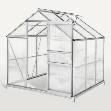 Serre Avec Fondation En Aluminium Blanc Transparent Serre Avec Fondation En Aluminium Blanc Transparent