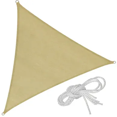 1 Voile D'ombrage Triangulaire En Polyéthylène Beige 1 Voile D'ombrage Triangulaire En Polyéthylène Beige