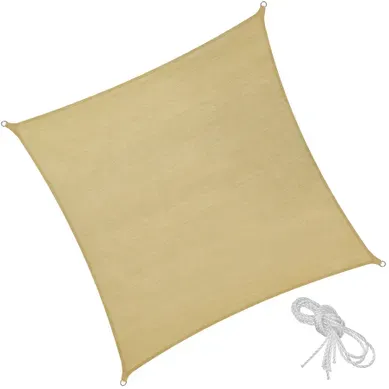 1 Voile D'ombrage Carrée En Polyéthylène Beige 1 Voile D'ombrage Carrée En Polyéthylène Beige