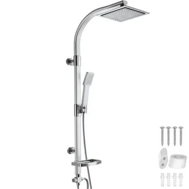 1 Système De Douche À Effet Pluie En Aluminium En Alliage Aluminium Gris 1 Système De Douche À Effet Pluie En Aluminium En Alliage Aluminium Gris