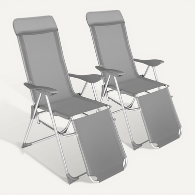 Lot De 2 Chaises De Jardin En Aluminium Jana En Aluminium Gris Lot De 2 Chaises De Jardin En Aluminium Jana En Aluminium Gris