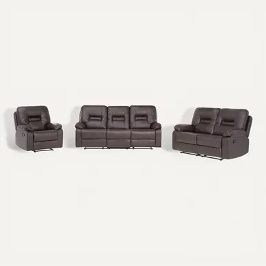 Ensemble Canapés Et Fauteuil En Cuir Pu Marron 6 Places Bergen Ensemble Canapés Et Fauteuil En Cuir Pu Marron 6 Places Bergen