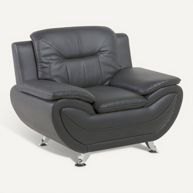 Fauteuil Club Cuir Pu Gris Leira Fauteuil Club Cuir Pu Gris Leira