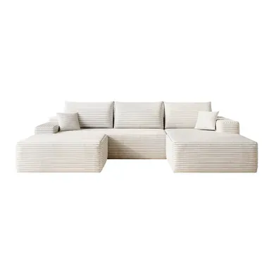 Canapé D'angle, En L À Droite, Avec Des Coussins D'assise épais, 2 Places + 1 Repose-pieds, Blanc Canapé D'angle, En L À Droite, Avec Des Coussins D'assise épais, 2 Places + 1 Repose-pieds, Blanc