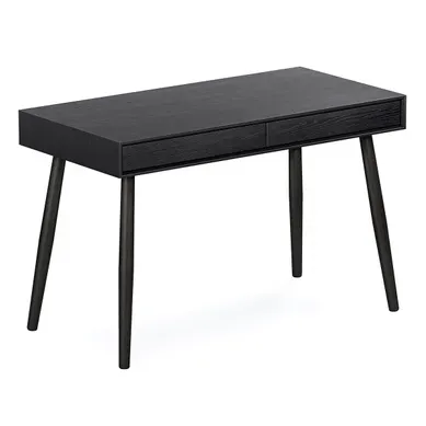 Bureau Design 2 Tiroirs "carson" 120cm Noir