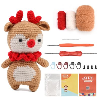 Kit De Crochet Animal Pour Débutants, Kit Complet Avec Tutoriels Vidéo étape Par étape - Cerf Kit De Crochet Animal Pour Débutants, Kit Complet Avec Tutoriels Vidéo étape Par étape - Cerf