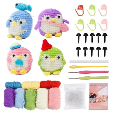 Ce Kit De Crochet Pour Débutants Comprend Des Tutoriels Vidéo Et Permet De Réaliser Un Pingouin Ce Kit De Crochet Pour Débutants Comprend Des Tutoriels Vidéo Et Permet De Réaliser Un Pingouin
