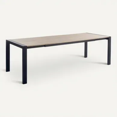 Table extensible L.160/240 cm CAMDEN Chêne sonoma/noir vue 3/4