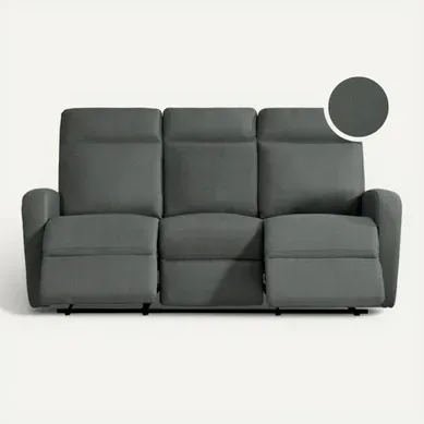 Canapé relax 3 places OSCAR tissu Gris anthracite Canapé relax 3 places OSCAR tissu Gris anthracite vue de face
