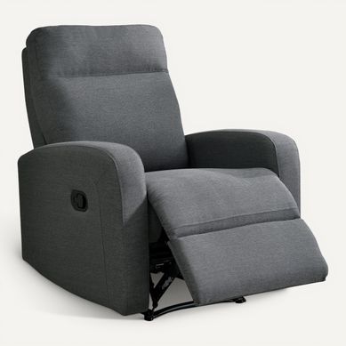 Fauteuil Relax OSCAR Tissu Gris Clair vue 3/4