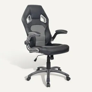 Fauteuil de bureau Carbon Noir et gris vue 3/4