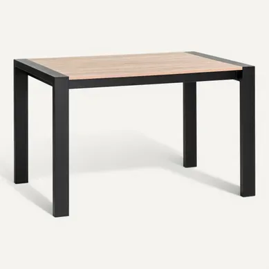 Table extensible L.120/160 cm CAMDEN Chêne sonoma/noir vue 3/4