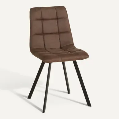 Chaise SAVINA marron foncé vue 3/4