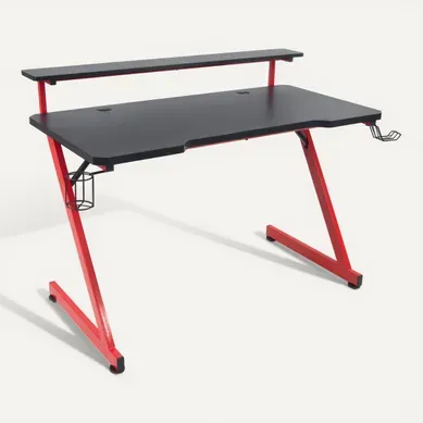 Bureau gamer CODE Noir et rouge Bureau gamer CODE Noir et rouge vue 3/4
