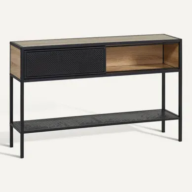 Console OSKAR Imitation chêne sonoma / noir Console OSKAR Imitation chêne sonoma / noir vue 3/4