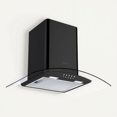 Hotte décorative AYA AHDG6B/3 60 cm noir Hotte décorative AYA AHDG6B/3 60 cm noir vue 3/4