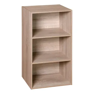 Etagère 3 cases POYANG 3 imitation chêne vue 3/4
