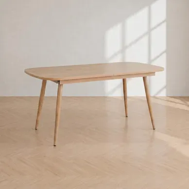 Table à manger extensible 160-200 x 90 cm COLUMBUS imitation chêne