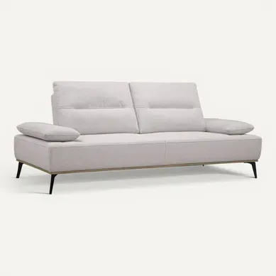 Canapé 3 places HUDSON tissu beige vue 3/4