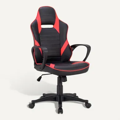 Fauteuil de bureau gamer LOOT noir et rouge Fauteuil de bureau gamer LOOT noir et rouge vue 3/4