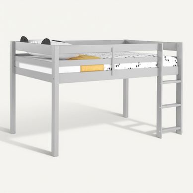 Lit mi haut 90x190 cm BLOOM Gris vue 3/4