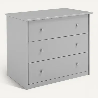 Commode 3 tiroirs BLOOM Gris Commode 3 tiroirs BLOOM Gris vue 3/4