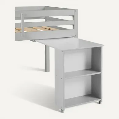 Option bureau pour lit mi-haut BLOOM Gris Option bureau pour lit mi-haut BLOOM Gris vue 3/4