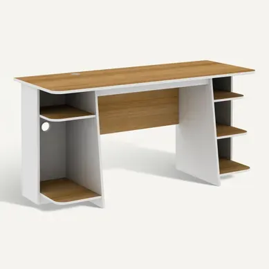 Bureau VOSS blanc et imitation chêne Bureau VOSS blanc et imitation chêne vue 3/4