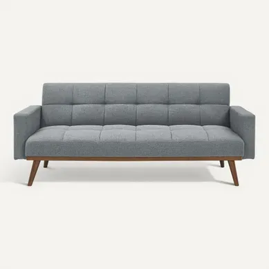 Banquette-lit clic-clac 3 places LEWIS gris foncé vue de face