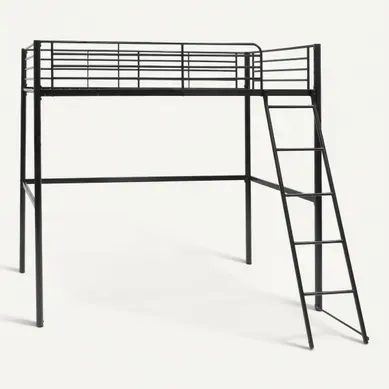 Mezzanine 90x190 cm URBAN métal noir Mezzanine 90x190 cm URBAN métal noir vue 3/4