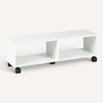 Meuble TV L. 90 cm COSTY Blanc vue 3/4