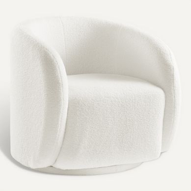 Fauteuil fixe NIELS tissu blanc Fauteuil fixe NIELS tissu blanc vue 3/4