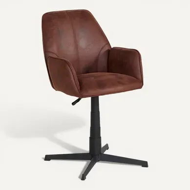 Fauteuil de bureau ROMAN marron vue 3/4