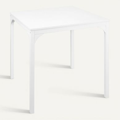 Table carrée EMILIE blanc vue 3/4