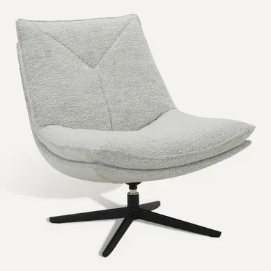 Fauteuil pivotant SIRIUS tissu gris clair Fauteuil pivotant SIRIUS tissu gris clair vue 3/4