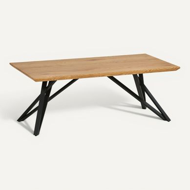 Table basse ANDREA Imitation chêne / noir vue 3/4