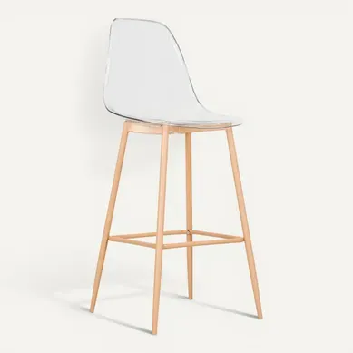 Tabouret de bar H. 74 cm LYNETTE transparent Tabouret de bar H. 74 cm LYNETTE transparent vue 3/4