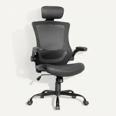 Fauteuil de bureau ergonomique gamer MERLON tissu noir Fauteuil de bureau ergonomique gamer MERLON tissu noir vue 3/4