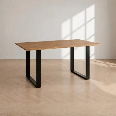 Table de séjour L.140 x l.75/80cm VATIRA acacia et noir