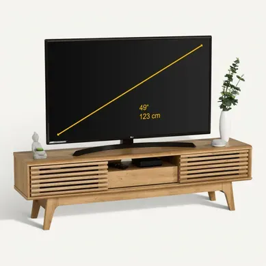 Meuble TV - BAYA imitation chêne Meuble TV - BAYA imitation chêne vue 3/4