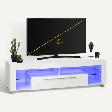 Meuble TV L. 153 cm GOAL Blanc Meuble TV L. 153 cm GOAL Blanc vue 3/4